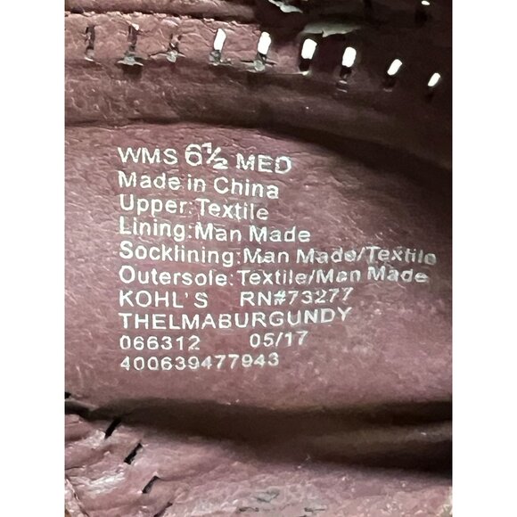 Sonoma Chic Stylish Burgundy Peep Toe Ankle Boots with Block Heel 6.5M Textile - Picture 11 of 11